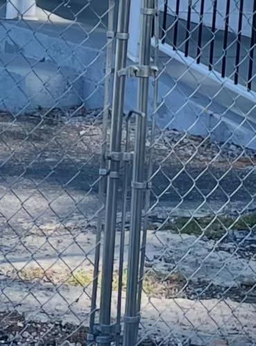 1-3/8" Fork Latch Galvanized Fence Gate Latch for Chain Link Fence Gate Frames with Padlock Hole Wall Mount to Gate Post or Wall (Pack of 1)