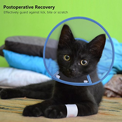 Cat Cone Collar, to Stop Licking, Recovery Elizabethan After Surgery, Clear Soft Neck E-Collar, Not Block Vision, for Kitten Puppy Dog Pet in Surgery Remedy - S in Blue | Stop Licking, Soft Cone, Clear Vision, Soft Padded Neck, Recovery Collar, After Surg