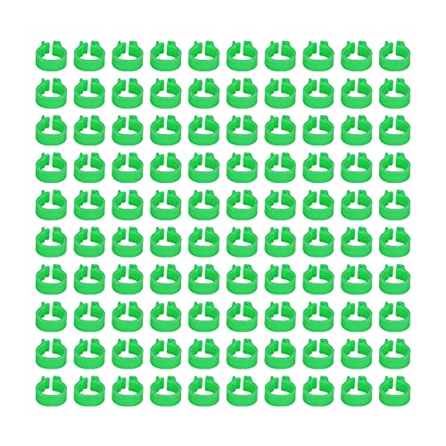 Zerodis 100PCS 8mm Leg Rings, Plastic Identification Bands for Pigeons, with Reusable Easy to Install for Poultry Dove Marking (Green) - color: Green