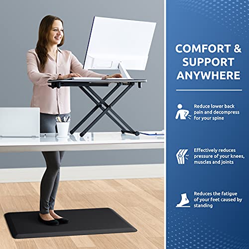 Kitchen Mat Cushioned Anti Fatigue Rug Standing and Comfort Floor Mats | Water-Resistant, Non-Slip, Easy to Clean Comfort Floor Mat for Kitchen, Sink & Office, Multiple Colors & Sizes, 17.3"x28" - color: Black, size: 28"L x 17.3"W x 0.5"Th