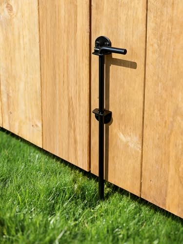 12" Heavy Duty Cane Bolt Gate Drop Rod - Extra Thick Solid Steel Ground Latch for Wood Metal Vinyl Fence & Double Doors, Black Powder Coated - 1Pack - style: Cane Bolt 12in 1pcs