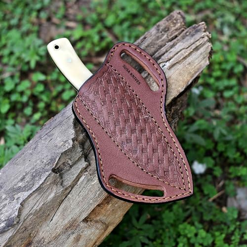 Custom Handmade 7'' fixed blade hoof rasp knife Cow boy knife Damascus steel Bull cutter, cowboy knives with pancake leather sheath (SUSA 121) - color: SUSA 121