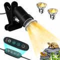 GOZILLA Reptile Heat Lamp, Turtle Lamp with 360°Rotatable Timing & Dimming Cycle Timer, 25W+50W UVA/UVB Reptile Light Bulbs for Reptile and Amphibian Tanks, Terrariums and Cages.(Black) - color: Timer Dimmer-Black