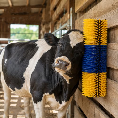 2 Pcs Livestock Scratching Brush, Goat Scratching Post with 8 Screws for Relieving Itching, Full Massage Grooming Brush for Cattle, Sheep, Horses, Pigs