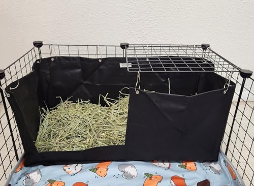 Hayzee Original Guinea Pig Hay Holder Feeder Litter Box Less Mess Encourages Natural Burrowing Instincts and Provides Ample Supply of Hay to Guinea Pigs and Rabbits (Black, 27" with Front) - size: 27" with front