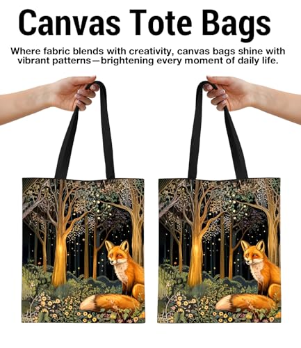 Vintage Botanical Animal Canvas Tote Bag for Women, Aesthetic Floral Animal Reusable Shoulder Bag for Shopping - color: 29