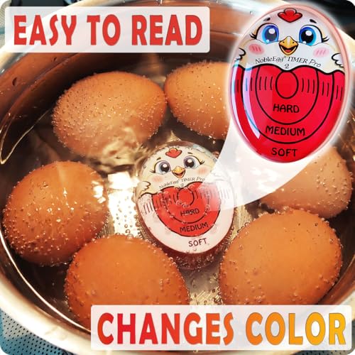 Nobleegg Egg Timer Pro2 Perfect Soft Hard Boiled Eggs Cooker Kitchen Gadget Red, Certified - color: Red
