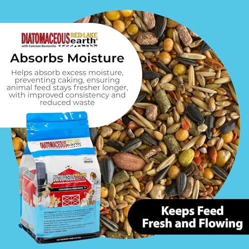 Red Lake Earth Animal Feed Additive, 4Lbs - Natural Diatomaceous with Calcium Bentonite for Poultry & Livestock - Prevents Caking, Improves Feed Flow & Maintains Fresh Feed - size: 4lbs - Single