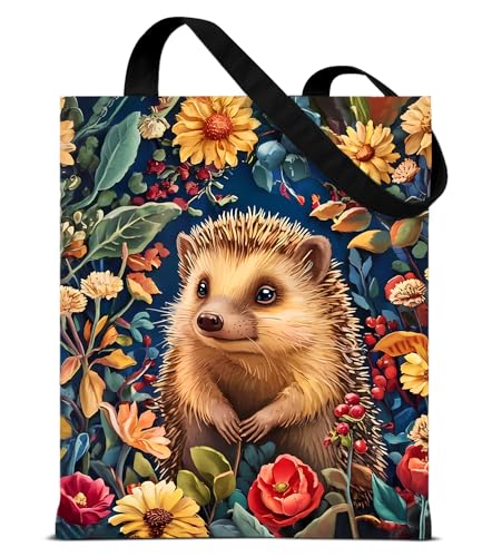 Vintage Botanical Animal Canvas Tote Bag for Women, Aesthetic Floral Animal Reusable Shoulder Bag for Shopping - color: 10