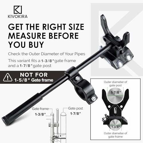 Pool Gate Latch, Chain Link Fence Gate Latch, Fits 1-3/8" x 1-7/8" | Measure your gate before ordering. ONLY Fits 1-3/8" gate frame × 1-7/8" gate post.