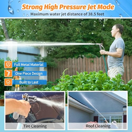 AUTOMAN Full Size Garden Hose Nozzle 4 Pack, High Pressure Pistol Grip Water Nozzle Sprayer with Threaded Front, Adjustable Spray Water Flow for Washing Car, Cleaning Ground, Watering Plants - size: 4 Pack, style: Zinc Alloy+TPR