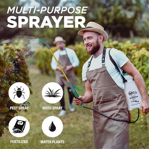REALWORK 1-Gallon Handheld Tank Sprayer with Easy-Carry Shoulder Strap for Lawn, Garden, Yard, in Translucent White - size: 1 gallon