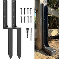 IRONBABE 33.62" Fence Post Repair Kit, Fix Leaning 4x4/6x6 Wood Post, 2Pack | Anchor Ground Stakes, Thickened 11-Gauge, Heavier at 5.47lb, One-Piece, Easy Installation, Heavy Duty Post Support, For Yard - size: AS1-2Pack 35.18x7.06x3.18"