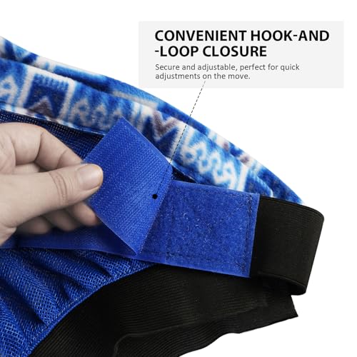 Harrison Howard Cattle Livestock Fly Mask Breathable Mesh Padded Edging with Fun Patterns Large Spacing Forelock Opening Design Adjustable Fit for Cattle Signature Blue - color: Signature Blue