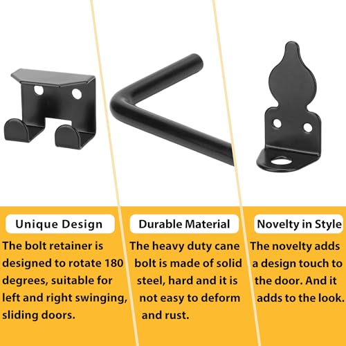 24" Heavy Duty Cane Bolts for Gates with Black Rustproof Powder Upgraded Hardware Gate Drop Rod for Wood PVC Vinyl Fences Gates, Double Doors-1 Pack - size: 24 Inch-1pack