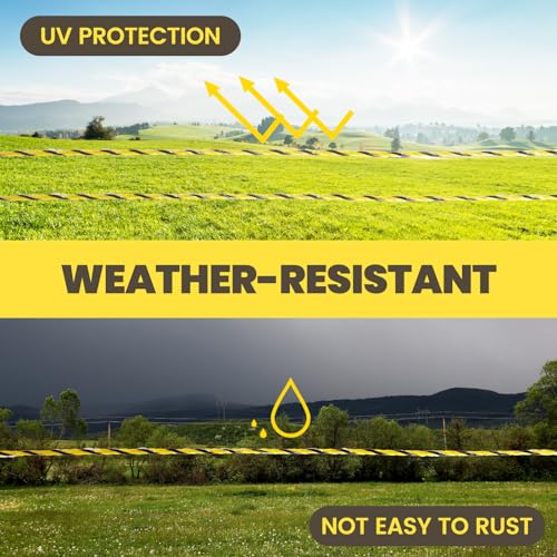 MERIANE Electric Fence Wire 1/8" 3366 Feet/1026 Meters for Livestock | Upgraded 6 Stainless Steel Strands Conductors, UV Wear Rust Resistant, Portable Polyrope Electric Fence Polywire - size: 1/8" 3366 Feet/1026Meters
