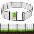 ADAVIN Tall Garden Fence 48 in(H) 12 Panels Total 26.6 FT(L), Heavy Duty Iron Metal Fence and Border, Flower Bed Fencing, outdoor Animal Barrier Fences, Dog Fences with gate for the Yard Camping,Black - size: 12panels-48in(H)×26.6ft(L)