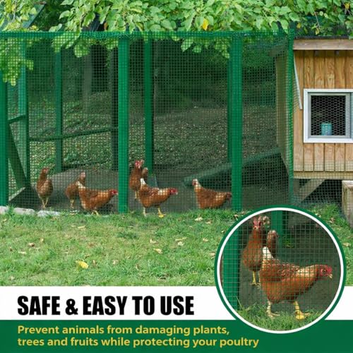 Preboun 4 x 164 ft Plastic Mesh Fence Plastic Safety Fence Roll Reusable Animal Construction Barrier Netting Temporary Pool Fencing Snow Fences for Construction Animal Garden Fencing(Green) - size: 4 x 164 ft