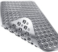 Yimobra Bathtub Mat Non Slip, Super Strong Suction Cups, 28"X16" Long Shower Mat with Drain Holes, Machine Washable Fast Draining Bath Mats, Bathroom Essentials,Gray - color: Gray, size: 27.5 X 15.5 Inch