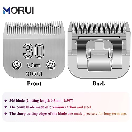 30 Cut Length 1/50"(0.5mm) Detachable Pet Dog Clipper Blades UltraEdge Series Clipper Blades for Dog Grooming Compatible with Most Andis,Oster A5 Wahl KM Series Clippers - size: 30# 0.5mm