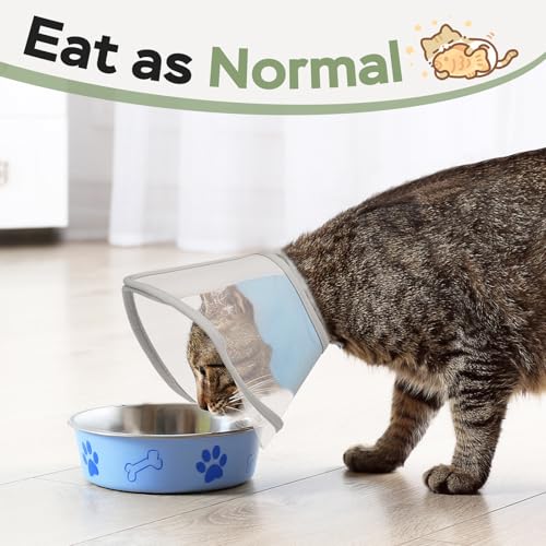 Cat Cone Collar Soft: Comfortable Waterproof Mesh Recovery Cone After Surgery to Stop Licking and Scratch, Alternative to Plastic Elizabeth Head/Neck Cone - color: Blue, size: M