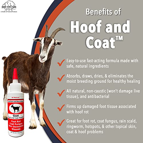 Goat Hoof & Coat Powder - Wound Care, Heals/Prevents Foot Rot, Skin Problems - All Natural, Non-Caustic, Easy to Use (2.5 oz) - size: 2.5OZ