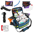 Lightning X Mid-Sized First Responder EMT Bag | LXMB25 | Fully Stocked w/ 248+ First Aid Supplies + Trauma Pak w/C.A.T. Tourniquet & QuikClot - Blue - color: Blue