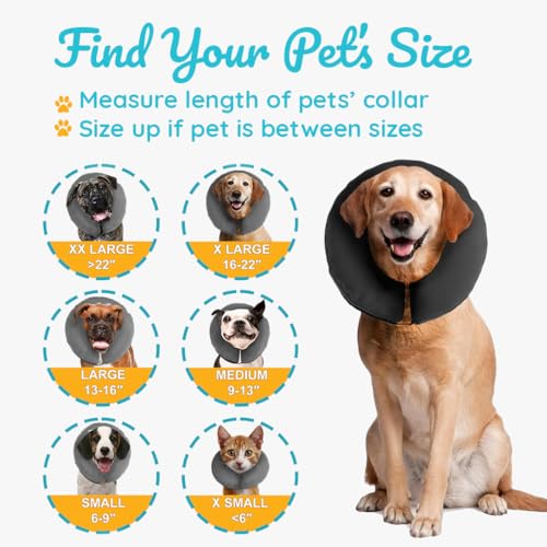 ZenPet Recovery Inflatable Collar for Dogs & Cats – Soft, Comfortable, Safe & Stress-Free Healing Alternative E-Collar After Surgery, Adjustable Donut Design, Secure Fit (XLarge) - size: X-Large