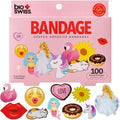 BioSwiss Bandages, Assorted Animal, Fun and Food Shaped Self Adhesive Bandage, Latex Free, Sterile Wound Care, 100 Count - size: 100-Count Box, style: Girls Assorted