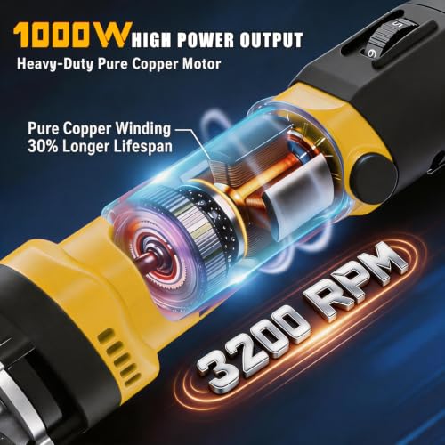PAT JUUMG 1000W Sheep Shears Electric Farm Livestock Haircut with Blades Professional Animal Clippers 6 Speed Heavy Duty Electric for Thick Horses Sheep Alpacas Goats(Yellow) - color: Yellow