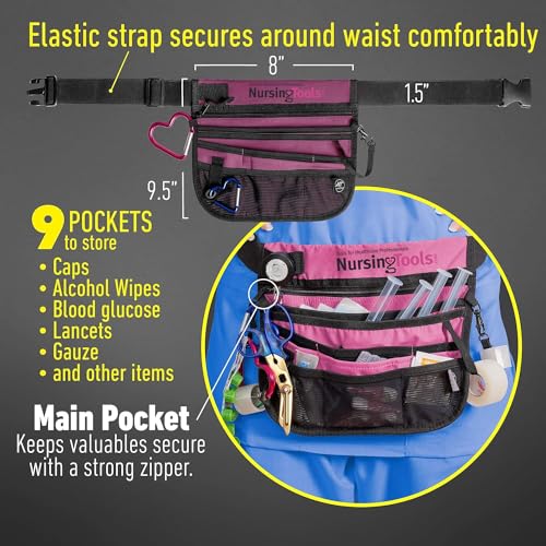 Kangapak Nurse Fanny Pack Multi Compartment Waist Organizer Tool Bag for Students, Practitioners & Medical Professionals - color: Purple Haze