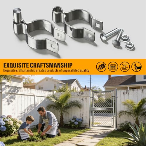 2 Pack 1-7/8" x 1-7/8" Chain Link Fence Gate Hinge, 304 Stainless Steel Heavy Duty Male Female Post Hinges with Bolts and Nuts - color: 1-7/8", size: 1-7/8"