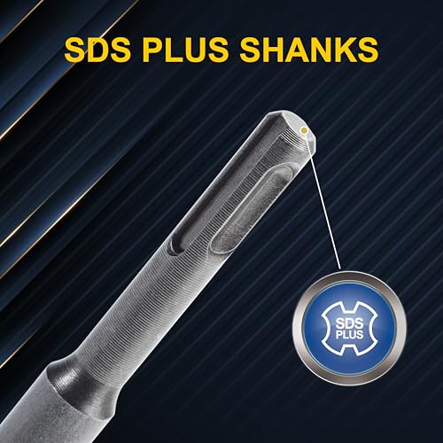 4PCS SDS Plus Chisel Set, Tile and Mortar Removal Tool | 40CR Steel, SDS Plus Rotary Hammer Drill Attachments, for Demolition, Chipping, Scaling Removing Cement, Home Improvement