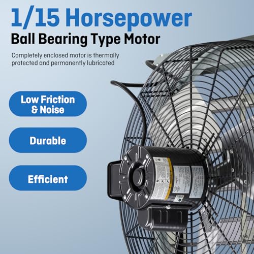 iLIVING 18" Wall Mounted Shutter Exhaust Fan, Automatic Shutter, with Thermostat and Variable Speed controller, 0.85A, 1736 CFM, 2600 SQF Coverage Area Silver (ILG8SF18V-ST) - size: 18"