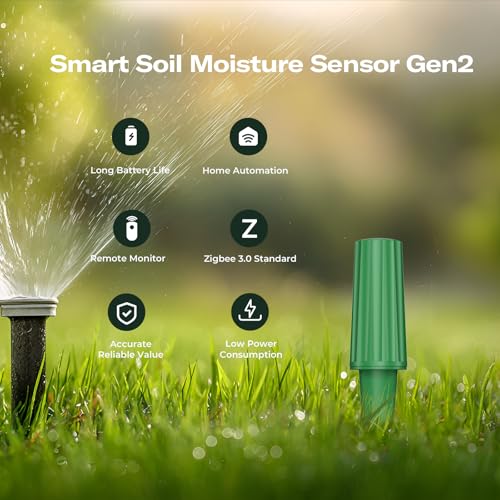 THIRDREALITY Smart Soil Moisture Sensor Gen2 3Pack,Zigbee hub Needed, nhanced Signal Stability,Capacitive Moisture Monitoring,Garden Planting, Compatible with Hubitat,SmartThings,Home Assistant,Homey - style: 3 Pack