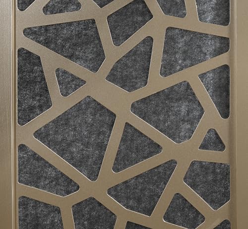 Roundhill Furniture Aurra 4-Panel Wood Room Divider, Folding Portable Partition Screen, Black Screen with Gold Frame - color: Black Screen/Gold Frame