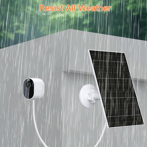FUTUREZEN 6W Solar Panel for Arlo Essential 2K/XL/Spotlight Cam, 2 Pack | USB-C and Micro USB plugs, 5V output, IP66 waterproof, 360° adjustable mount, 7.2ft cable