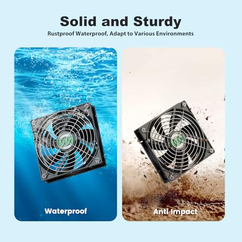 Solar Chicken Coop Fan 2 Kit, 20W Solar Powered Greenhouse Fan Outdoor Waterproof, Solar Exhaust & Intake Fans, Hi-Airflow for Shed Dog House Air Circulation Ventilation Cooling, No Battery - size: 4.7" Fan 2 Kit