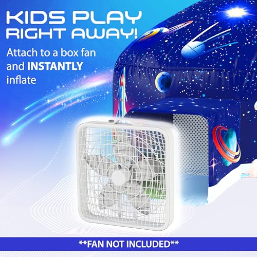 W&O Galactic Inflatable Fort with LED Lights - Fan Not Included | Galactic Aerodome with LED Lights, Inflates in Seconds, Easy Entry/Exit & Immersive Astronaut Play. Great Gift, Ages 3-12 - color: Galactic Aerodome