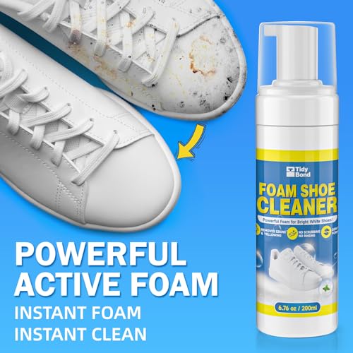 Shoe Cleaner Kit – Fast Dirt And Stain Removal, Anti-Yellowing Care | For White Shoes & Sneakers, Leather, Canvas, Mesh, Knit And Rubber, Brush & Towel Included - color: Foam Shoe Cleaning Kit 6.76 Fl Oz