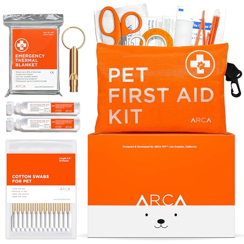 ARCA PET Dog First Aid Kit - Pet Emergency Kit - Water Resistant High Visibility Reflective First Aid Pouch Dog Camping Essentials for Hiking, Backpacking, Sports, Hunting - size: Ready-Go Pouch