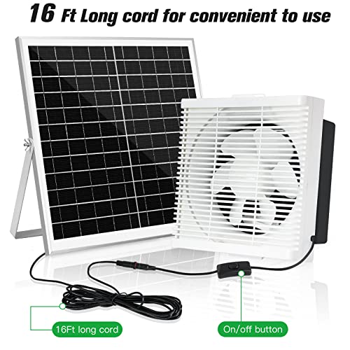 blessny 10" Solar Exhaust fan for Greenhouse, Chicken Coop, Shed & Pet | 25W Solar Powered Ventilation Vent Fan for Outdoor Air Circulation - size: 10" Fan Kit