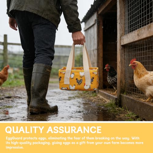 Eggs Collecting Basket, Large Egg Bags with 9 Pouches, Durable Canvas Egg Holder for Duck, Chicken, Goose Eggs(COLOR:Yellow) - color: Yellow