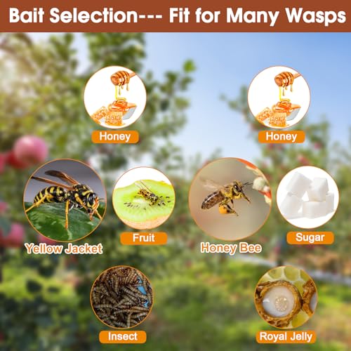 6 Pack Disposable Wasp Traps Outdoor Hanging Bags | Weatherproof Carpenter Bee Traps for Outside, Hornet & Yellow Jacket Trap, Wasp Catcher for Patio Garden Yard - size: 6 Pack