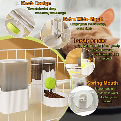 Lemtrflo Rabbit Water Dispenser, Cage Automatic Hanging Bunny Feeder | Suitable for Rabbits, Guinea Pigs, Small Dogs, and Other Small Pets - color: White Green