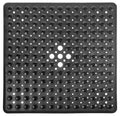 ADOV Square Shower Mat Non Slip, 21 x 21 in Bathtub Mat with 164 Strong Suction Cups, Drain Holes, Machine Washable, Soft Anti-Slip Bathroom Mat for Inside Shower, Tub and Shower Stall - Black - color: Black