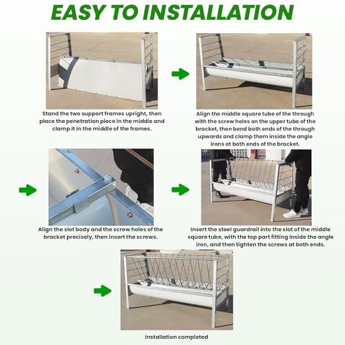 99 Gallons Goat Hay Feeder, 25'' Wide Hay Rack for Goats, Heavy Duty Galvanized Steel Hays Rack, Hays Feeders with 8'' Removable Deep Feeders Pan, Easy Assembly Goat Feeder for Sheep, Cows