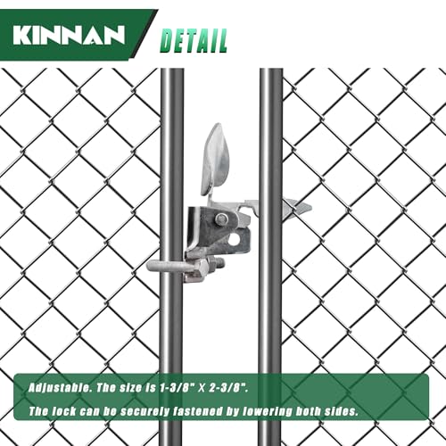 2 Pack KINNAN Chain Link Fence Butterfly Gate Latch, Galvanized Steel Butterfly Gate Latch for 1-3/8" Gate Frame and 2-3/8" Gate Post, Fence Gate Latch with Padlock Hole