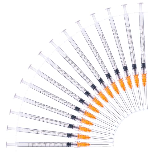 1ml Syringes with 25G 1 Inch Needles Luer Lock Syringe and Needle for Liquids, Individually Wrapped, Pack of 100 - size: 1ML-25G 1"