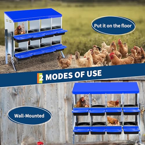 Chicken Nesting Box with Roll Away Design, 2-Layer Hen Nesting Boxes with Legs and Removable Lid, Easy Egg Collection, Cleanable Pull-Out Roosting Box for Chickens
